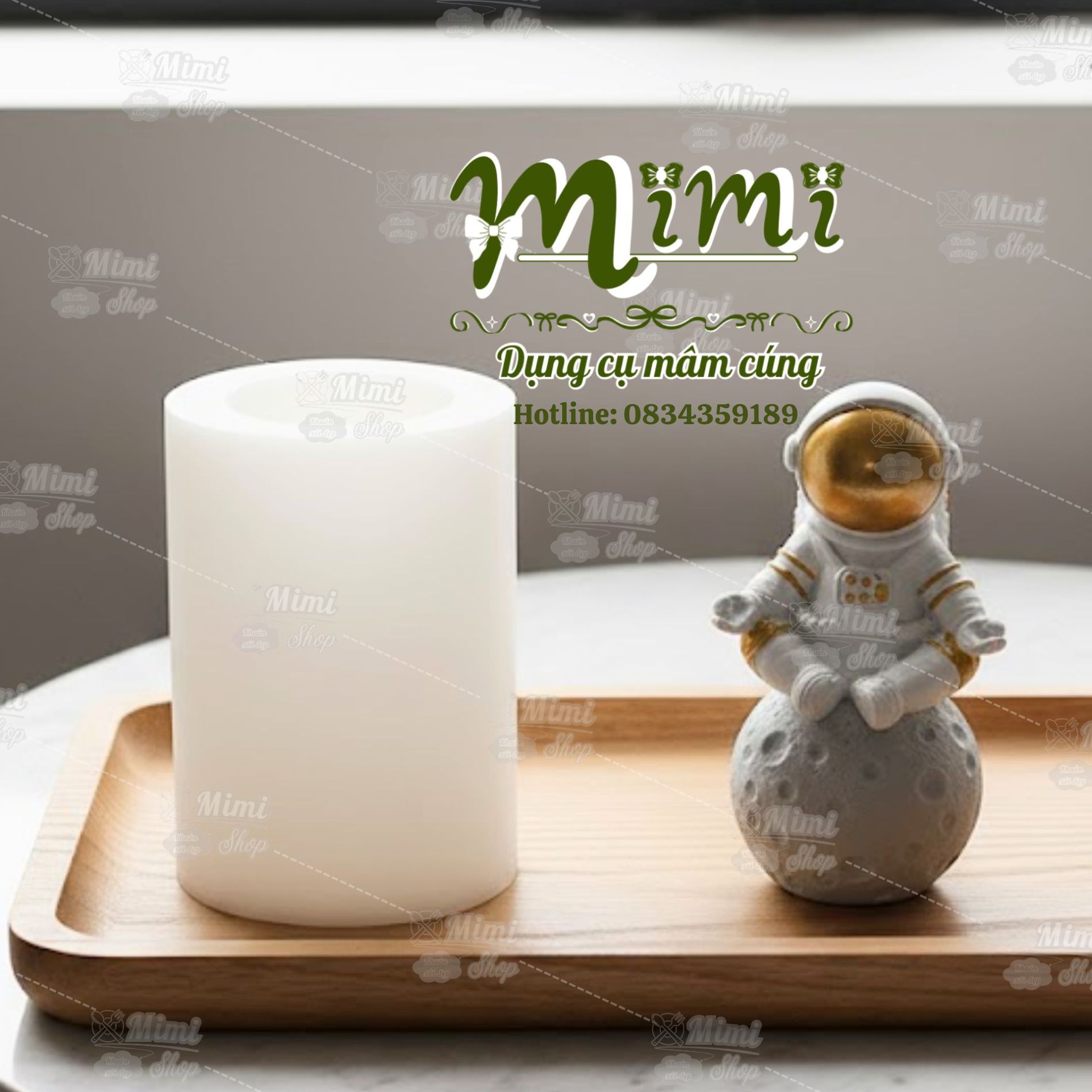 Khuôn silicon phi hành gia 4D ngồi trên mặt trăng